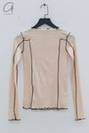 BASERANGE Long Sleeve T-Shirt TTML Collection Ribbed Cotton Portugal BAS-TTML-RB-SU24-KANO PINK